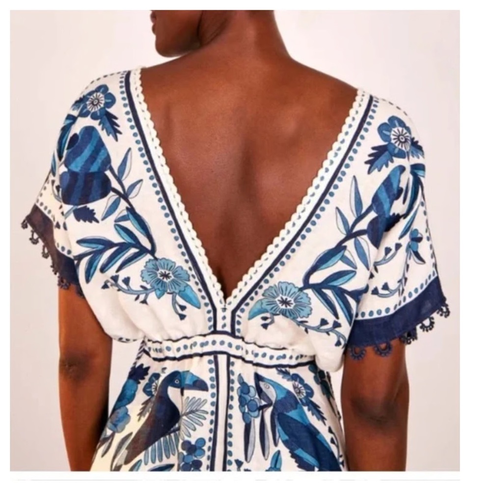 FARM Rio Blue and Navy Floral Mini Dress - Picture 4 of 13